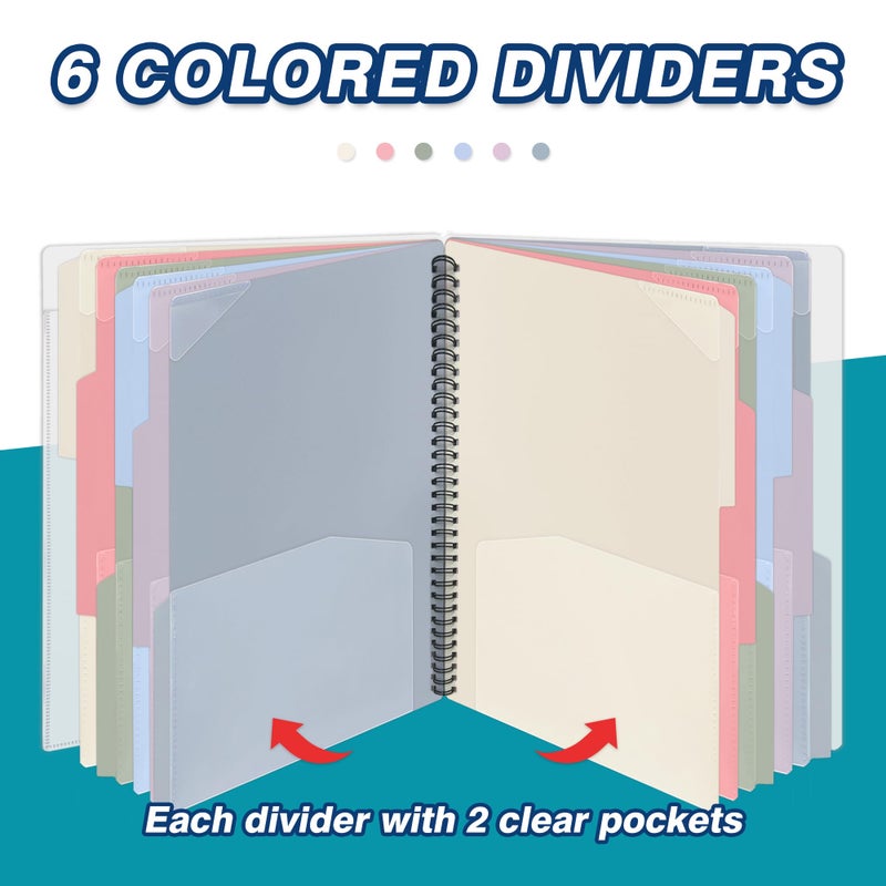 H4D 24 Pocket Morandi Color Spiral Multi Pocket Folder Poly Project Organizer - Image 4